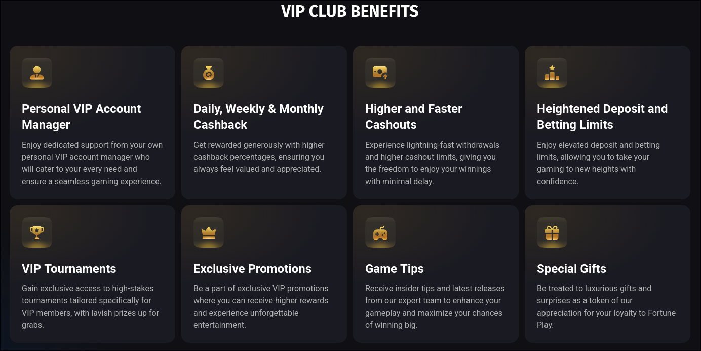 FortunePlay Casino VIP Loyalty Program